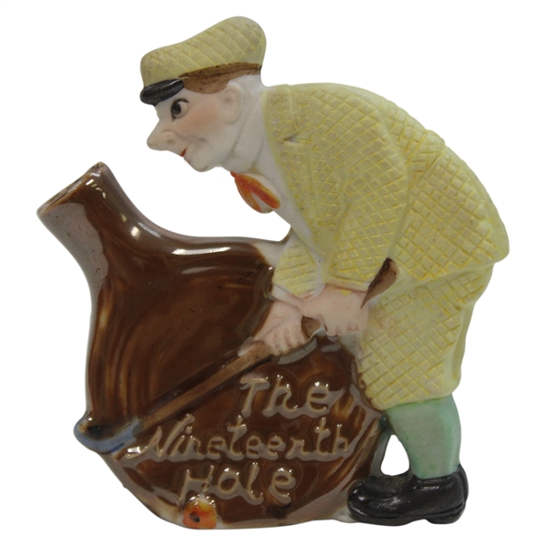 Classic Nineteenth Hole Golfer Porcelain Mini Flask - Made in Japan