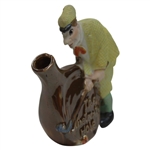 Classic Nineteenth Hole Golfer Porcelain Mini Flask - Made in Japan