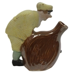 Classic Nineteenth Hole Golfer Porcelain Mini Flask - Made in Japan