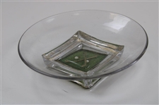 Classic Crossed Clubs with Golf Balls On Green Circular Glass Bowl/Dish