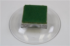 Classic Crossed Clubs with Golf Balls On Green Circular Glass Bowl/Dish