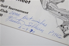 1990 Karsten Solheim Signed Golf Pairing Sheet JSA ALOA