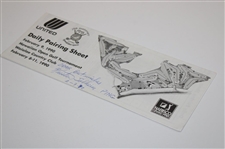 1990 Karsten Solheim Signed Golf Pairing Sheet JSA ALOA