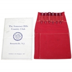 Classic Somerset Hills CC Scorecard with Tee/Card Holding Red Previdi Case - Crist Collection