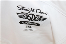 John Daly Signed Personal Straight Down White Performance 3XL Shirt w/Sponsors JSA ALOA
