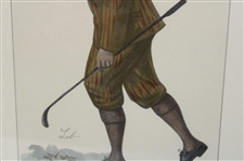 1987 Sportsmen Golf 1892 Vanity Fair John Ball Reproduction Print - Framed