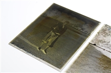 Two (2) Vintage Glass Negative Plates - Action Shot & Pose