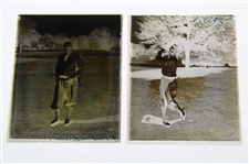 Two (2) Vintage Glass Negative Plates - Action Shot & Pose