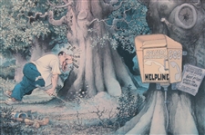 1999 Golfers Anonymous Helpline & Arnie's Golf Shop Print By Artist Bill Kimpton - Framed