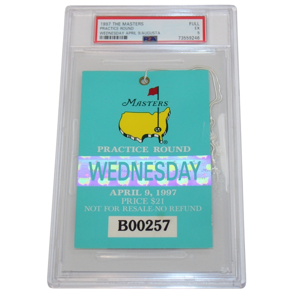 1997 Masters Full Ticket Practice Round Wednesday April 9 Augusta PSA 5