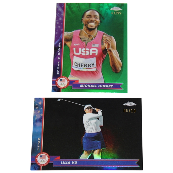 Lilia Vu & Michael Cherry 2024 Olympic Topps Chrome Numbered Cards