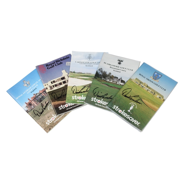 Multi-Major Winner David Graham Signed Five (5) Strokesaver Books - Carnoustie, Troon & others JSA ALOA