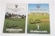 Multi-Major Winner David Graham Signed Five (5) Strokesaver Books - Carnoustie, Troon & others JSA ALOA