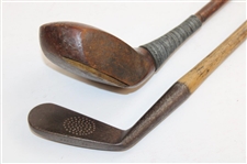 Two (2) Woodshaft Clubs - Spalding Gold Medal Iron & J. Mackrell Driver