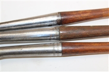 Three (3) Woodshaft Irons Macgregor Mashie, Alex Macdonald Mashie, Thistle Brand Mashie