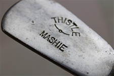 Three (3) Woodshaft Irons Macgregor Mashie, Alex Macdonald Mashie, Thistle Brand Mashie