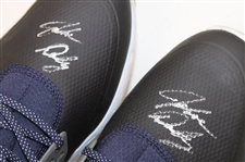 John Daly Signed Match Used White Black & Blue Puma Golf Shoes - Daly Collection