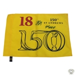 John Daly & John Daly Jr Signed 2022 OPEN Championship at St Andrews Yellow Flag JSA ALOA