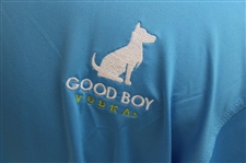 John Daly Signed Sky Blue Cool Fish Collared Shirt with Sponsors JSA ALOA