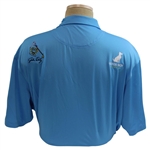 John Daly Signed Sky Blue Cool Fish Collared Shirt with Sponsors JSA ALOA