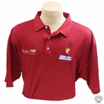 John Daly Signed Dark Red Cool Fish Collared Shirt with Sponsors JSA ALOA