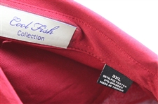 John Daly Signed Dark Red Cool Fish Collared Shirt with Sponsors JSA ALOA