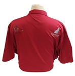John Daly Signed Dark Red Cool Fish Collared Shirt with Sponsors JSA ALOA