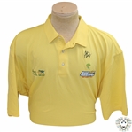 John Daly Signed Yellow Cool Fish Collared Shirt with Sponsors JSA ALOA