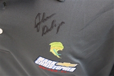 John Daly Signed Dark Grey Cool Fish Collared Shirt with Sponsors JSA ALOA