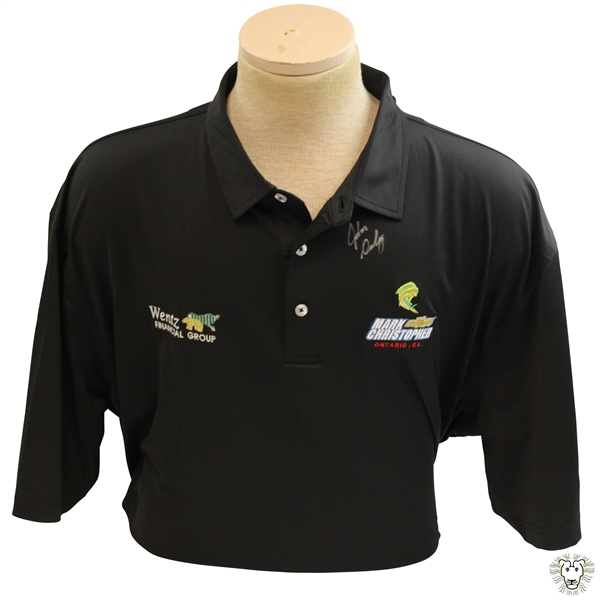 John Daly Signed Black Cool Fish Collared Shirt with Sponsors JSA ALOA