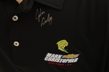 John Daly Signed Black Cool Fish Collared Shirt with Sponsors JSA ALOA