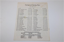 1986 Masters Tournament Thursday, Friday & Sunday Official Pairing Sheets - Jack Nicklaus Winner