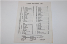 1986 Masters Tournament Thursday, Friday & Sunday Official Pairing Sheets - Jack Nicklaus Winner