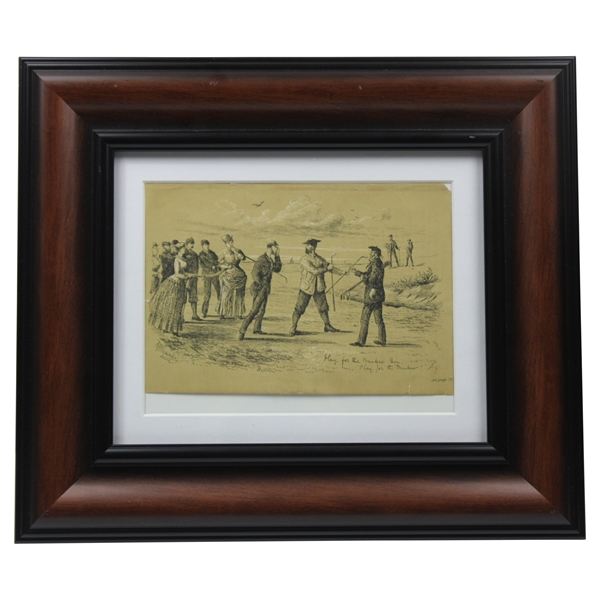 1885 R. M. Illustration Play For The Bunker Sir, Play For The Bunker! - Framed