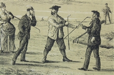 1885 R. M. Illustration 'Play For The Bunker Sir, Play For The Bunker!' - Framed