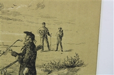 1885 R. M. Illustration 'Play For The Bunker Sir, Play For The Bunker!' - Framed