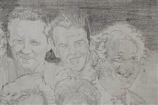Original World Golf Hall Of Fame Pencil Sketch