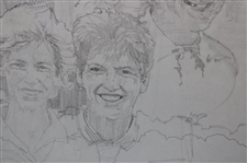 Original World Golf Hall Of Fame Pencil Sketch