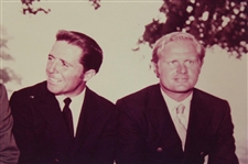 Grand Slam Winners Nicklaus, Player, Hogan & Sarazen Photo Sitting On A Brick Wall