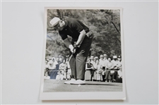 Three (3) Jack Nicklaus 8x10 Photos - Putting, Mid Swing and on Tee with others