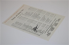 Jack Nicklaus Signed 1965 Masters Tournament Saturday Pairing Sheet JSA ALOA