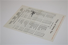 Jack Nicklaus Signed 1965 Masters Tournament Saturday Pairing Sheet JSA ALOA
