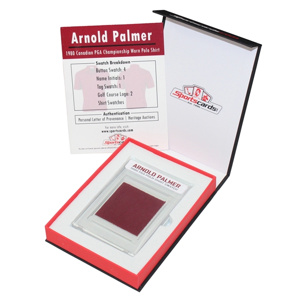 1980 Arnold Palmer Canadian Open Game Used Shirt Card