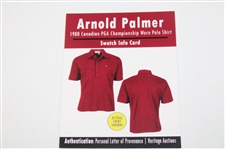 1980 Arnold Palmer Canadian Open Game Used Shirt Card