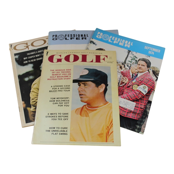 Four (4) Vintage Golf Magazines Featuring Lee Trevino 1968-74