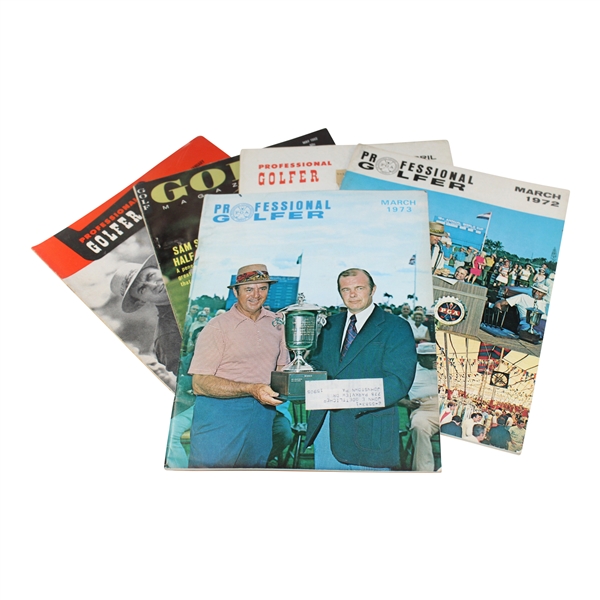 Five (5) Vintage Golf Magazines Featuring Sam Snead 1956-73