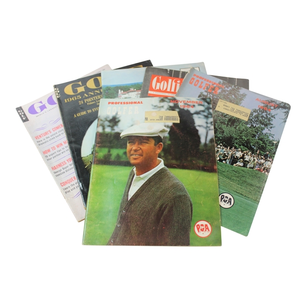 Six (6) Vintage Golf Magazines Featuring Ken Venturi or Congressional CC 1964-76