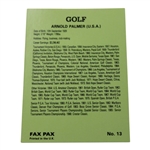 Arnold Palmer Signed 1993 Fax Pax Golf Card #13 JSA ALOA