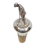 Sterling Silver Wine Bottle Cork Stopper w/ A.J. Poole England Hallmark