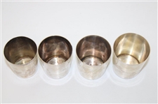 Meriden S.P. Co. 330 White Metal Golf Scene Pitcher w/Four (4) Shot Glasses